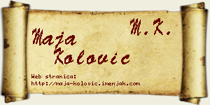 Maja Kolović vizit kartica